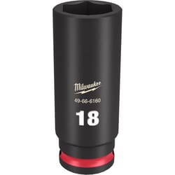 Milwaukee Shockwave 18 mm drive X 3/8 in. drive Metric 6 Point Deep Impact Socket 1 pc