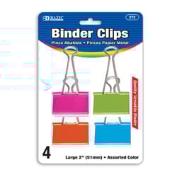 Bazic Products Large Assorted Color Binder Clips 4 pk