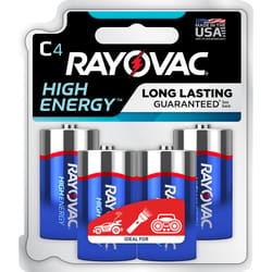 Rayovac High Energy C Alkaline Batteries 4 pk Carded