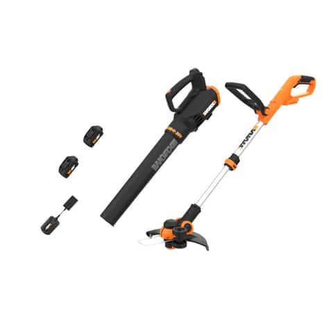 Worx WG929 12 in. 20 V Battery Blower Trimmer Kit Battery