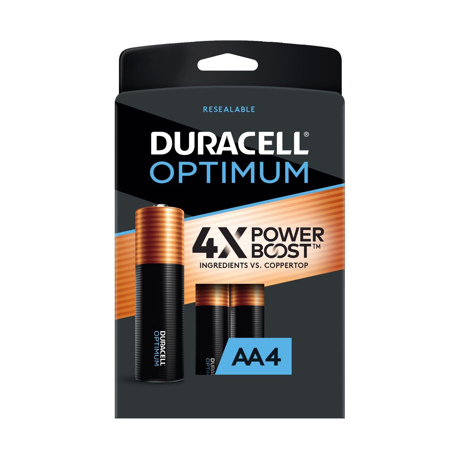 Duracell Optimum AA Alkaline Batteries 4 pk Carded