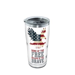 Tervis Patriotic 20 oz Home of the Free Because of the Brave Multicolored BPA Free Tumbler with Lid