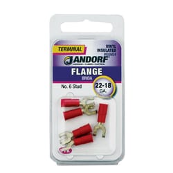 Jandorf 22-18 Ga. Insulated Wire Terminal Flange Red 5 pk