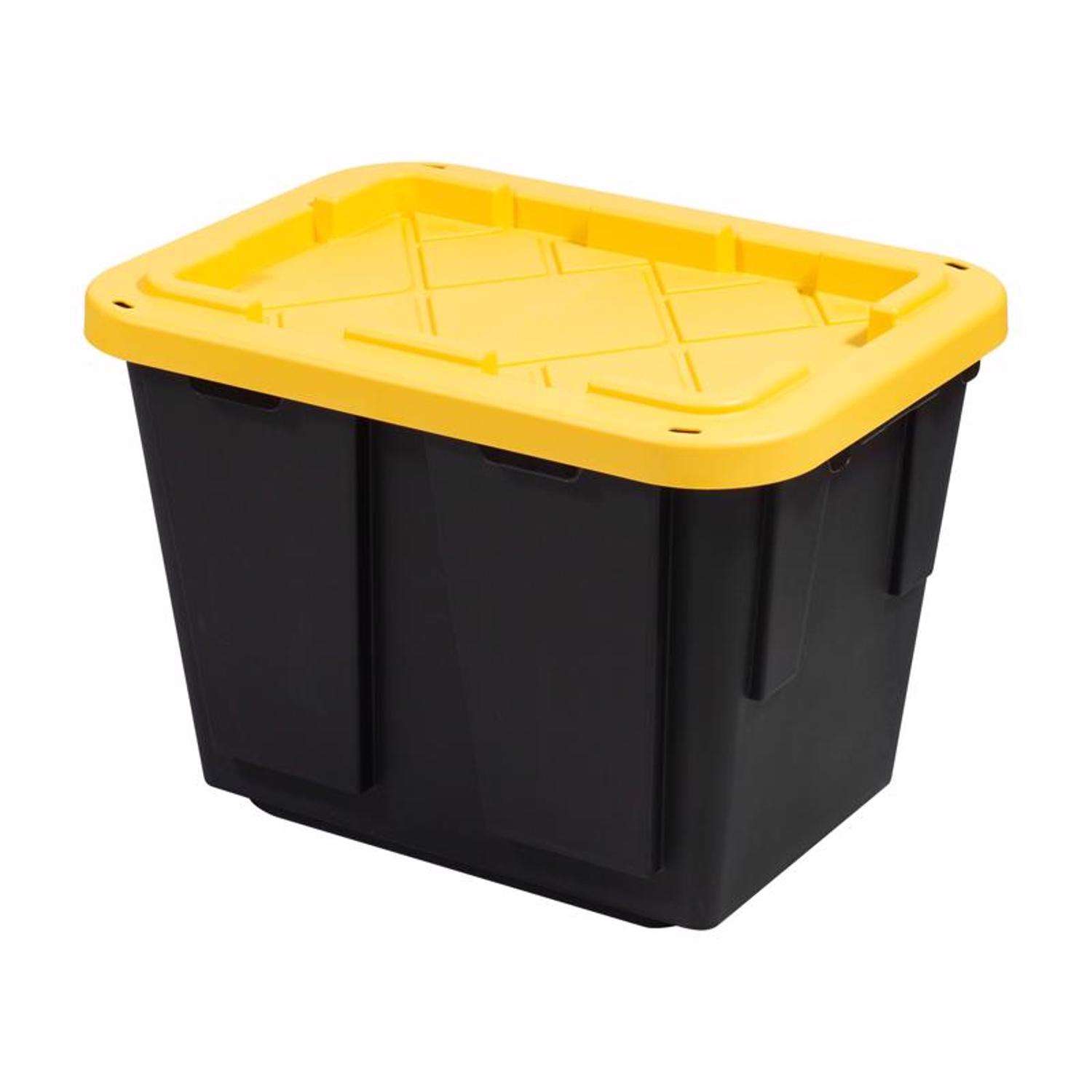 Greenmade Pro. Grade 12 gal Black/Yellow Storage Box 14.7 in. H X 15 in. W  X 20.5 in. D Stackable Ace Hardware
