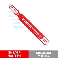 Diablo 3-1/4 in. Carbide T-Shank Medium Metal Jig Saw Blade 18 TPI 1 pk