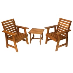 United General Supply Sequoia 3 pc Brown Wood Chat Set