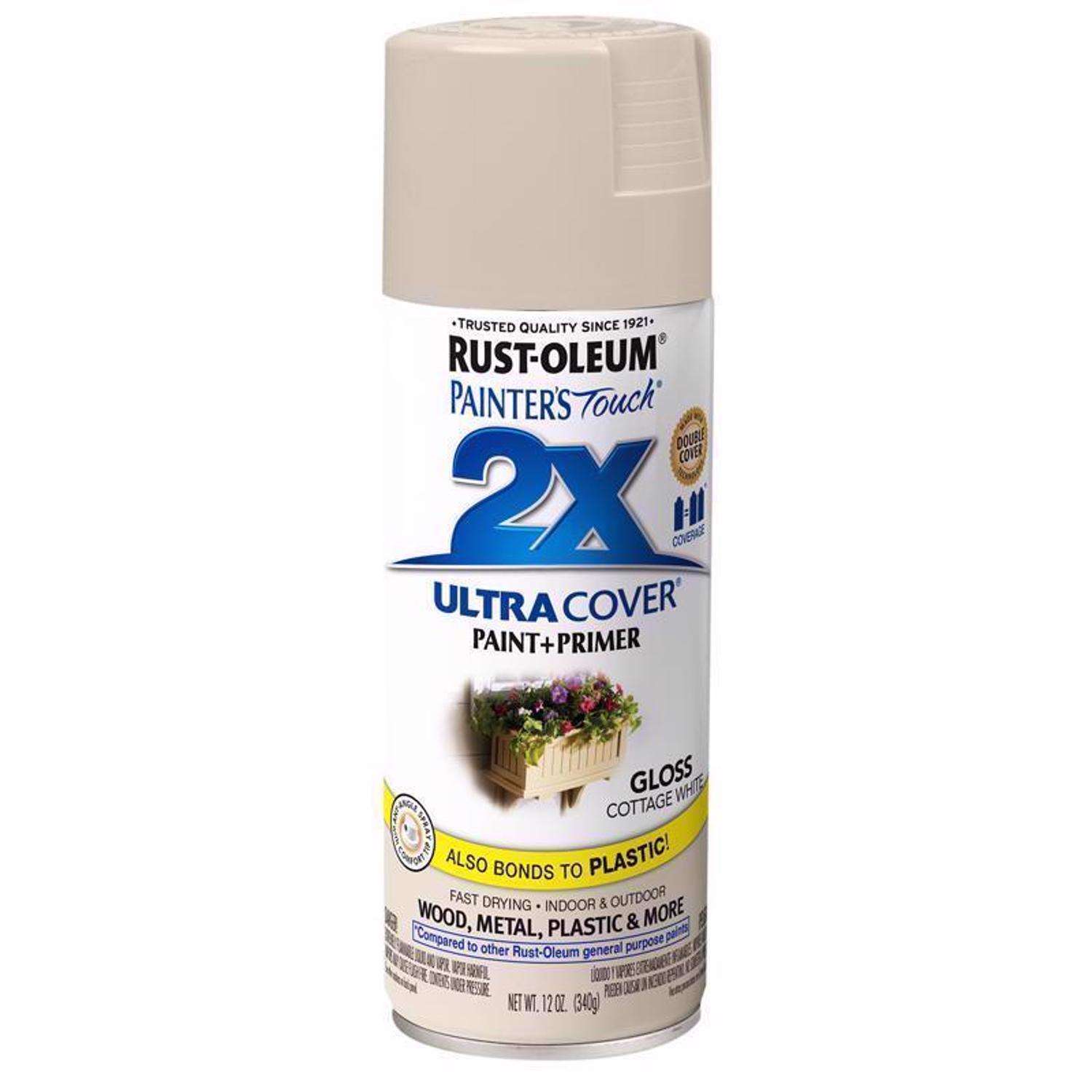 RustOleum Painter's Touch Gloss Cottage White Paint+Primer Spray Paint 12 oz Ace Hardware