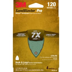 3M 5.25 in. L X 3.75 in. W 120 Grit Mouse Sandpaper 4 pk