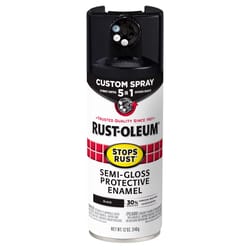 Rust-Oleum Stops Rust Custom Spray 5-in-1 Semi-Gloss Black Spray Paint 12 oz