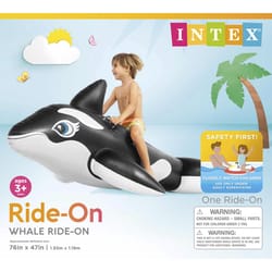 Intex Black/White Vinyl Inflatable Whale Ride-On Pool Float