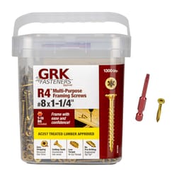 GRK Fasteners R4 No. 8 X 1-1/4 in. L Star Coated W-Cut Multi-Purpose Screws 1300 pk