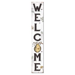 My Word! Multicolored Wood 46.5 in. H Welcome Spring Bee Porch Sign