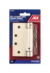 Ace 4 in. L Satin Brass Self Closing Hinge 1 pk