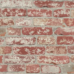 RoomMates 20.5 in. W X 16.5 ft. L Stuccoed Dark Red Brick Vinyl Peel and Stick Wallpaper