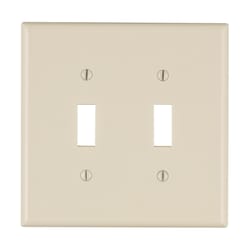 Leviton Light Almond 2 gang Thermoplastic Toggle Wall Plate 1 pk