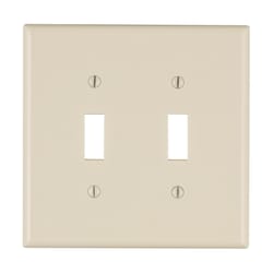 Leviton Light Almond 2 gang Thermoplastic Toggle Wall Plate 1 pk