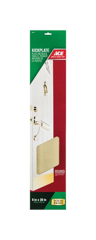 Ace 6 in. H X 30 in. L Brass Kickplate - 01-3056-630 - Hardware  sku 01-3056-630