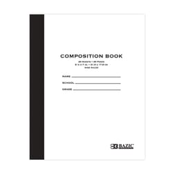 Bazic Products 8.5 in. W X 7 in. L Wide Ruled Stitched White Manila Cover Composition Book