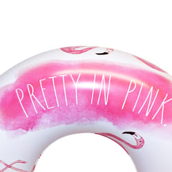 CocoNut Float Rae Dunn Pink/White Vinyl Inflatable Flamingo Pool Float Tube