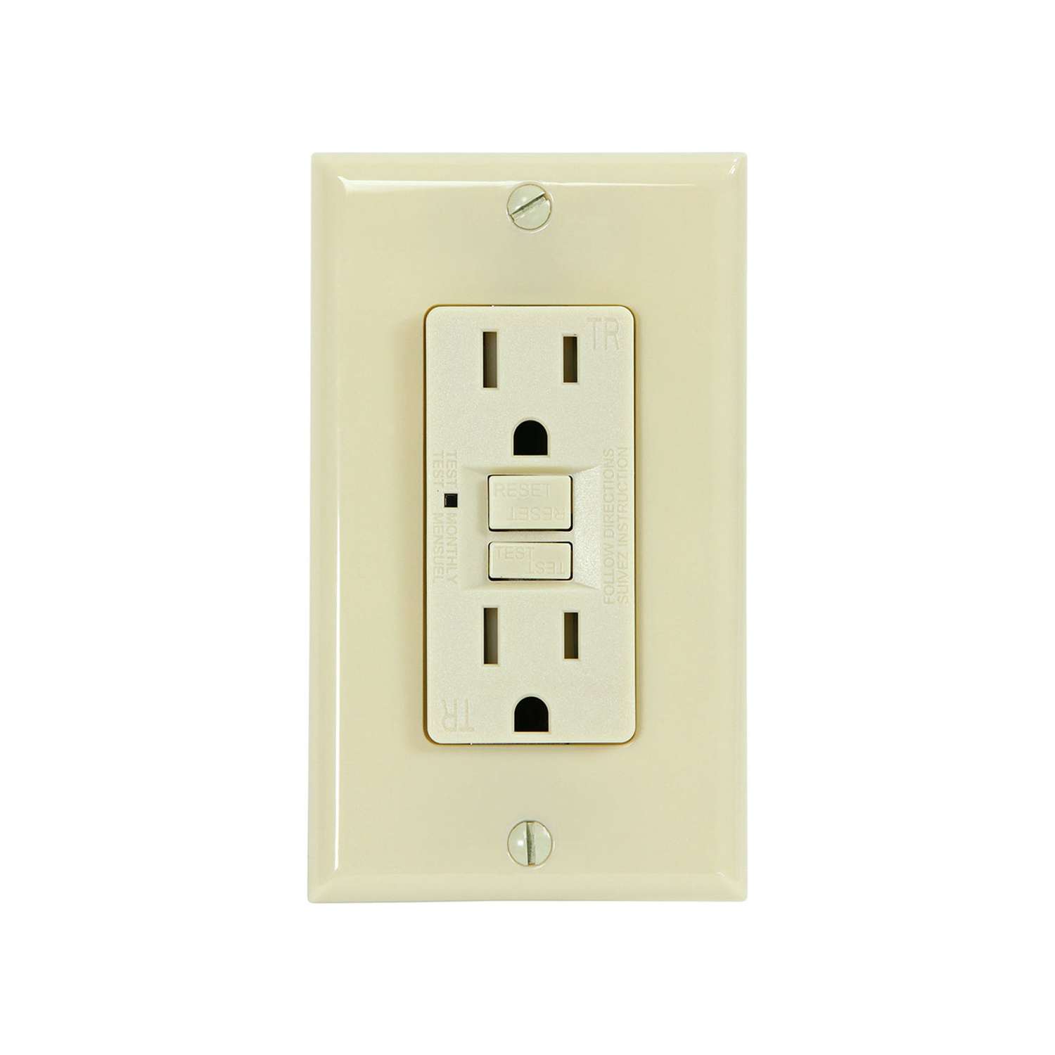 Universal 15 amps 120 V Duplex Ivory GFCI Outlet 1 pk Mfr# G1315TRIV ...