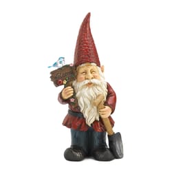 Summerfield Terrace Multicolored Polyresin 15 in. H X 8 in. L X 5 in. W Welcome Smiling Gnome Solar