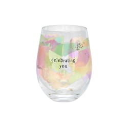 Pavilion Celebrating You 18 oz Clear Glass Stemless Wine Glass