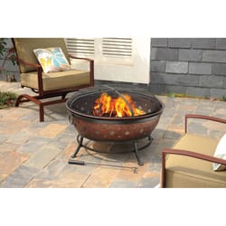 Living Accents 35.8 in. W Steel Noma Round Wood Fire Pit