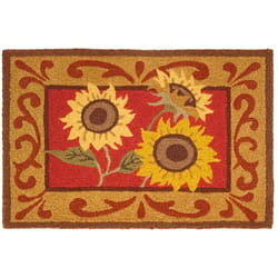 Jellybean 20 in. W X 30 in. L Multicolored Provence Sunflowers Polyester Accent Rug