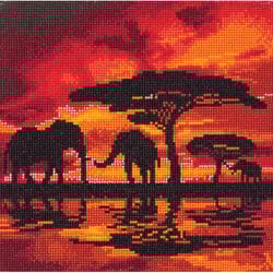 Crystal Art Craft Buddy Elephant Silhouette Craft Kit Black/Orange