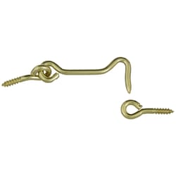 National Hardware Gold Solid Brass 2-1/2 in. L Hook and Eye 1 pk