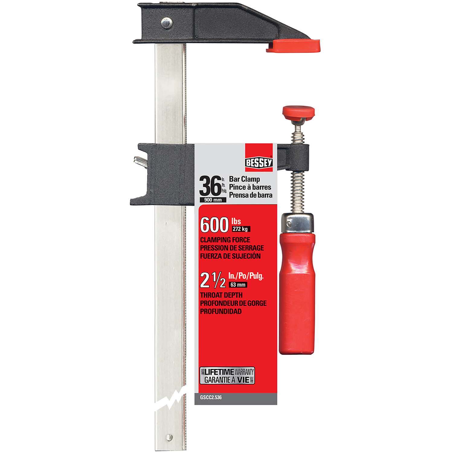 Bessey 36 in. x 21/2 in. D Clutch Style Bar Clamp 600 lb. Ace Hardware