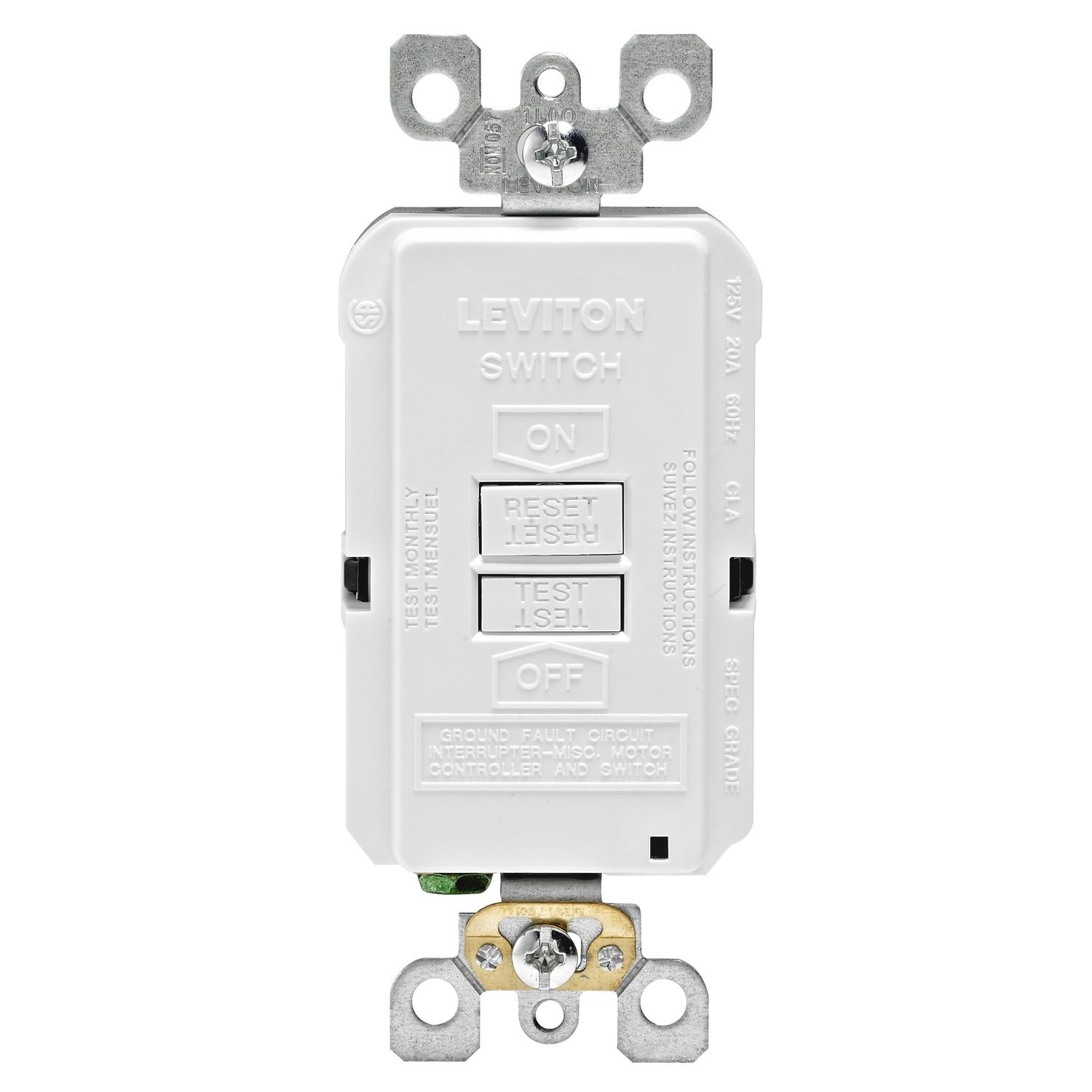 Leviton SmartlockPro 20 Amps 125 V Duplex White GFCI Outlet 5-20R 1 Pk ...