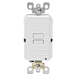 Leviton SmartlockPro 20 amps 125 V Duplex White GFCI Outlet 5-20R 1 pk