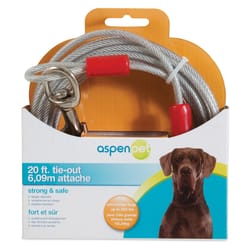 Aspen Pet Gray Plastic Coated Cable Dog Cable Tie-Out X-Large