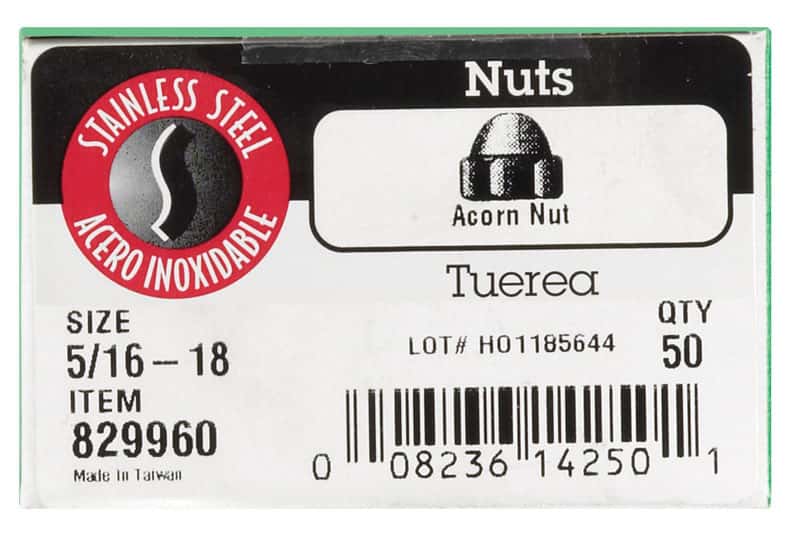 Hillman 10 in. Stainless Steel SAE Acorn Nut 100 pk Hillman 10 in. Stainless Steel SAE Acorn Nut 100 pk