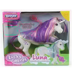 Breyer Lucky Acres Luna Color Change Toy Unicorn Plastic 4 pc