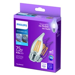 Philips BA11 E26 (Medium) LED Bulb Daylight 75 W 3 pk