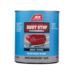 Ace Rust Stop Indoor / Outdoor Gloss Medium Gray Enamel Rust Preventative Paint 1 qt