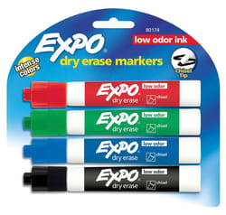 EXPO 1 Low Odor Assorted Color Dry Erase Markers 4 pk