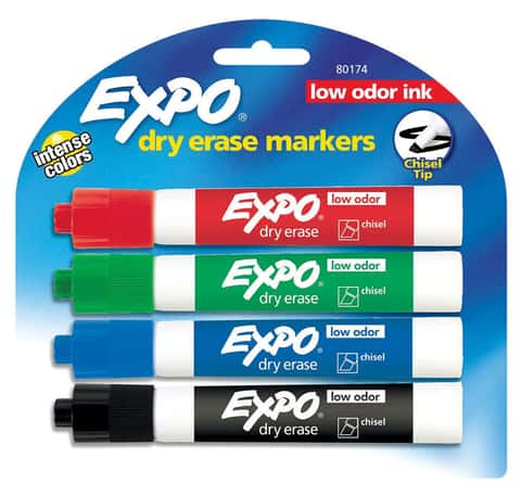 EXPO Low-Odor Dry-Erase Marker, Extra-Fine Needle Tip, Black