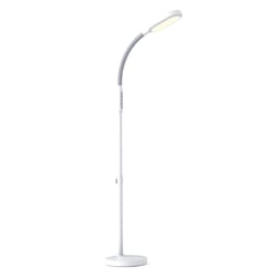 Verilux HappyLight 61 in. White Floor Lamp with Reading Light