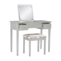 Linon Home Decor Vannoy Modern 18 in. W X 36 in. L Rectangular Vanity Table Set