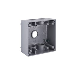 Bell Old Work 31 cu in Square Aluminum 2 gang Weatherproof Box Gray