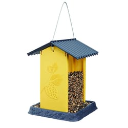 North States Village Wild Bird 4.25 lb Plastic Yellow Pinecone Hopper Bird Feeder 4 ports