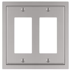 Amerelle Shaker Satin Nickel Gray 2 gang Zinc Decorator Wall Plate 1 pk