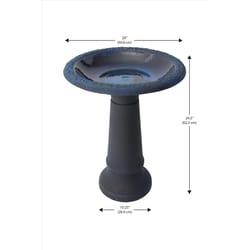 Algreen Products Blue Plastic 25 in. Acerra Planters Bird Bath with Stand