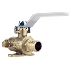 Apollo 3/4 in. Brass Crimp Ball Valve with Drain & Mounting Pad Standard Port Quarter-Turn Lever For