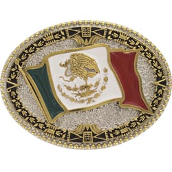 Montana Silversmiths Grand Mexican Flag Multicolored Belt Buckle