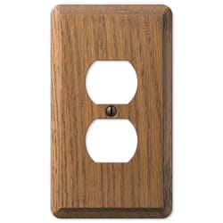 Amerelle Contemporary Brown 1 gang Wood Duplex Wall Plate 1 pk