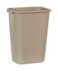 Rubbermaid Deskside 10.25 gal Beige Resin Rectangle Trash Can